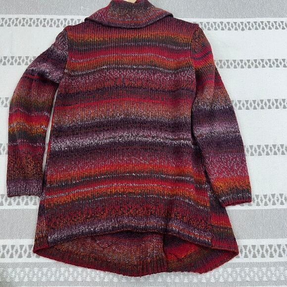 J. Jill Rainbow Marl Knit Cardigan Sweater Shawl Collar Long Sleeve Womens M - Picture 9 of 11